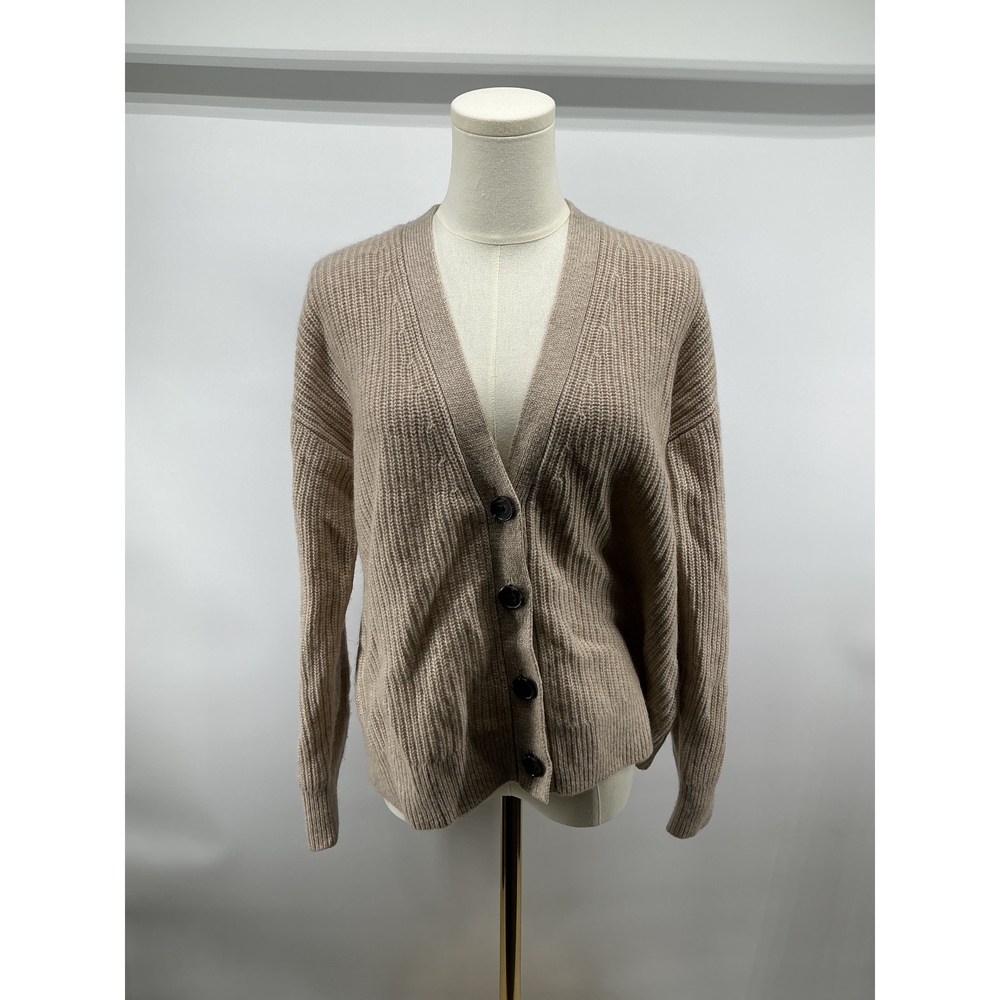 Mongolian Cashmere Fisherman Boxy Cropped Cardigan Sweater